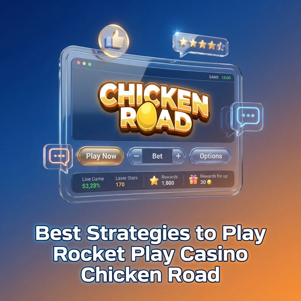 Illustration of Rocket Play Casino Chicken Road with player testing strategies, multipliers, and auto cash-out settings on screen