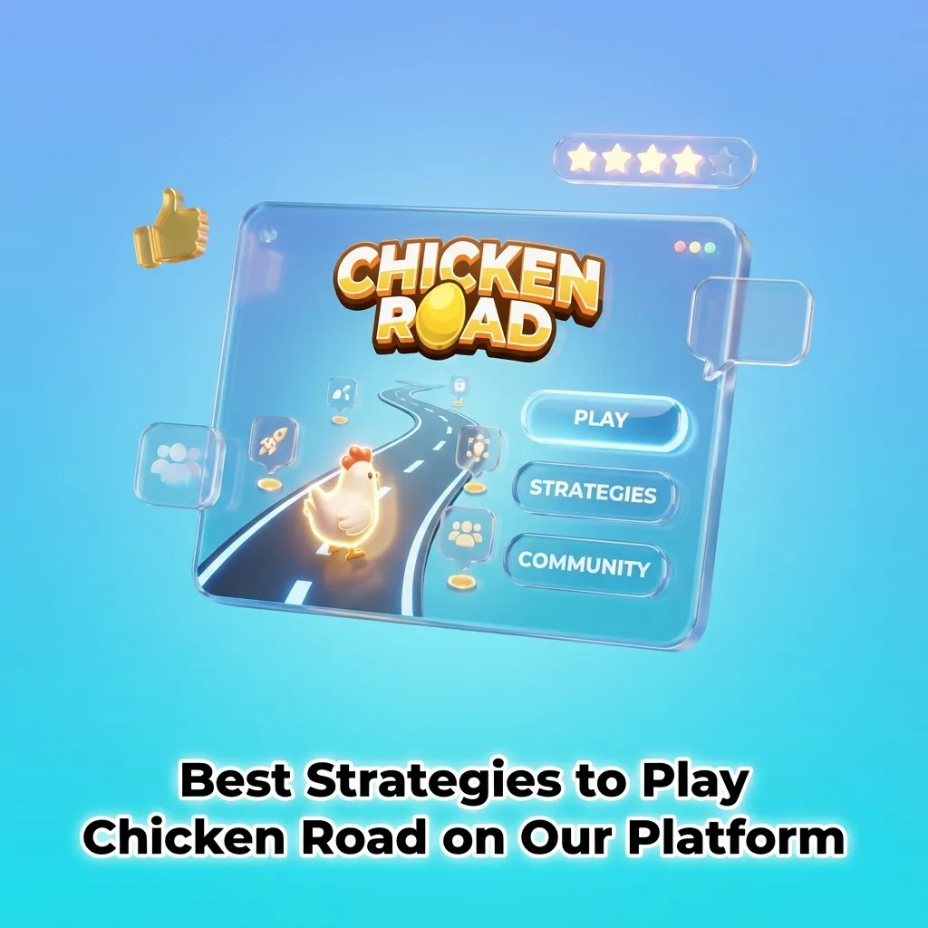 Player crossing a busy cartoon road in Chicken Road game, with tips on risk management and timing displayed nearby