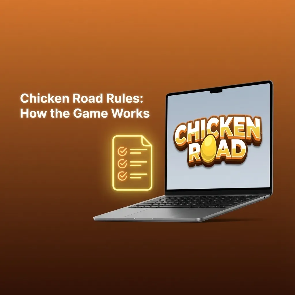Illustration of a chicken crossing a road beside rising multipliers, showing a risky casino cash-out game in progress