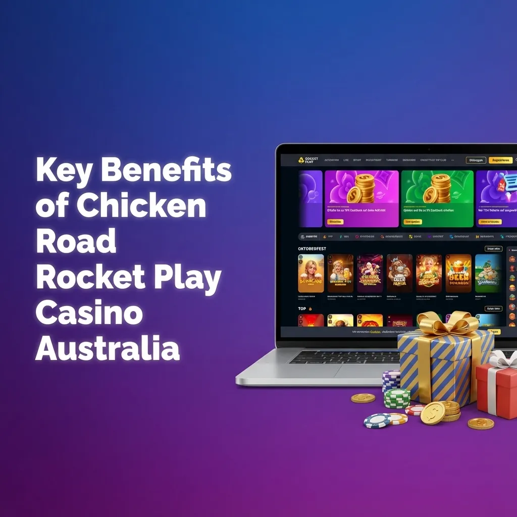 Infographic of key benefits of Chicken Road crash game at Rocket Play Casino Australia for mobile Aussie players