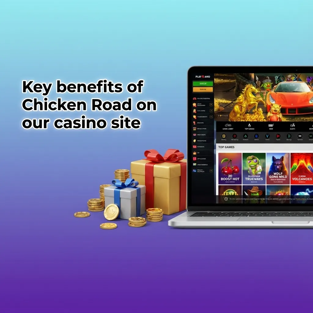 Infographic highlighting key benefits of Playamo’s Chicken Road crash game, including fast rounds, demo mode, and mobile play