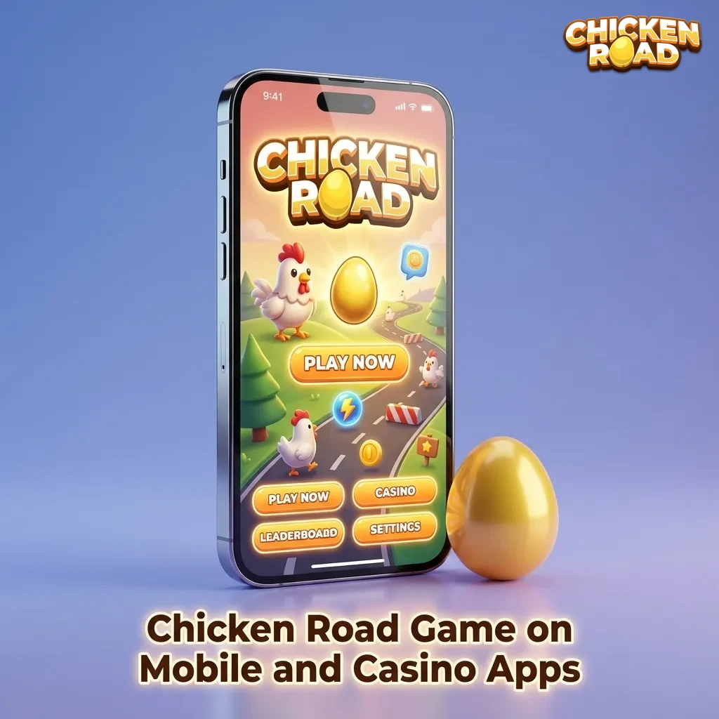 Smartphone showing Chicken Road casino game interface, highlighting mobile play features and app-based casino access
