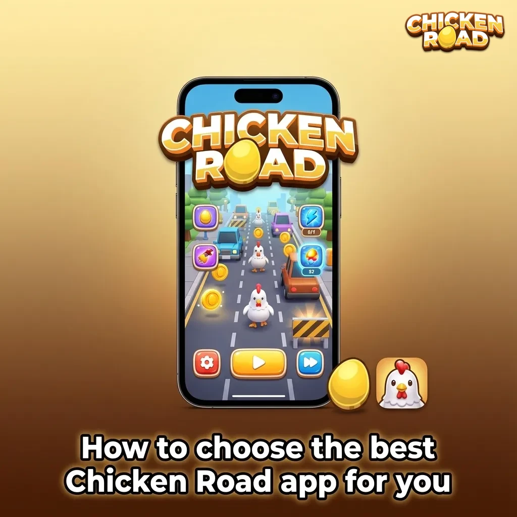 Illustration of a phone comparing Chicken Road casino apps with checklists for security, payments, bonuses and mobile reviews