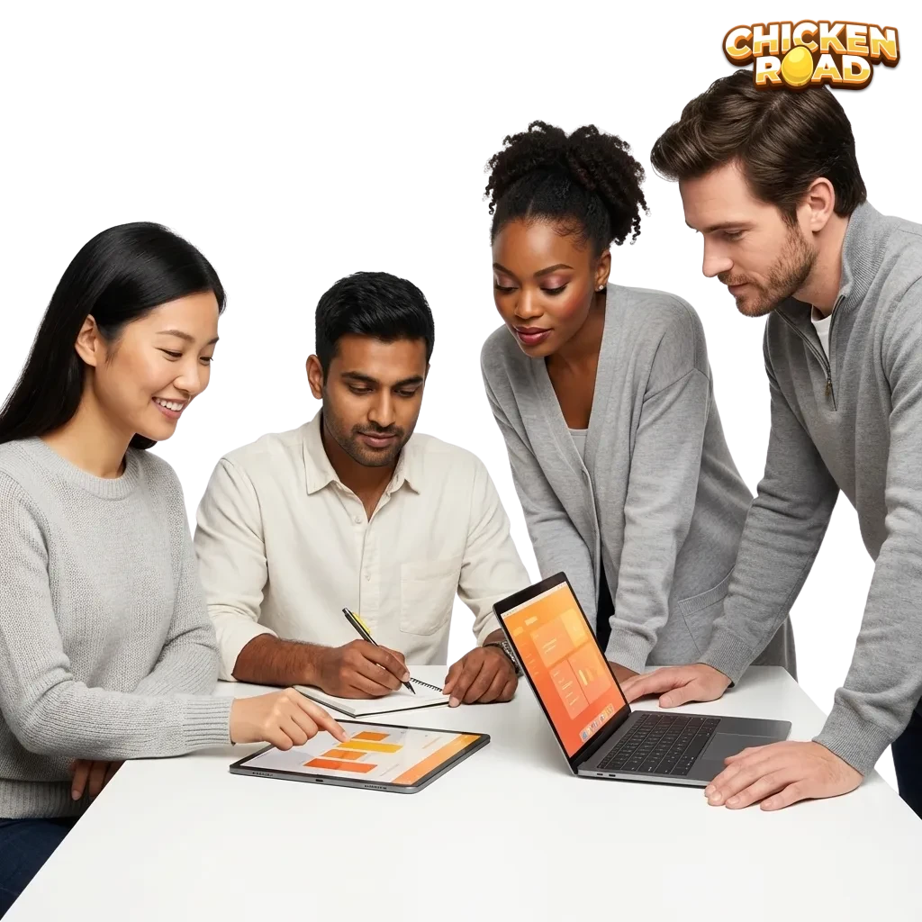 Illustration of Chicken Roads AU team reviewing Chicken Road casino game sites for Australian players