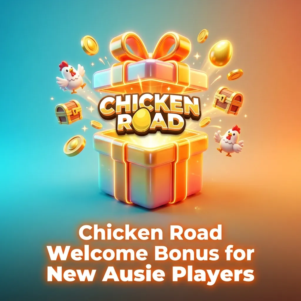 “Chicken Road” slot promo banner showing Rocket Play Casino welcome bonus for new Australian players