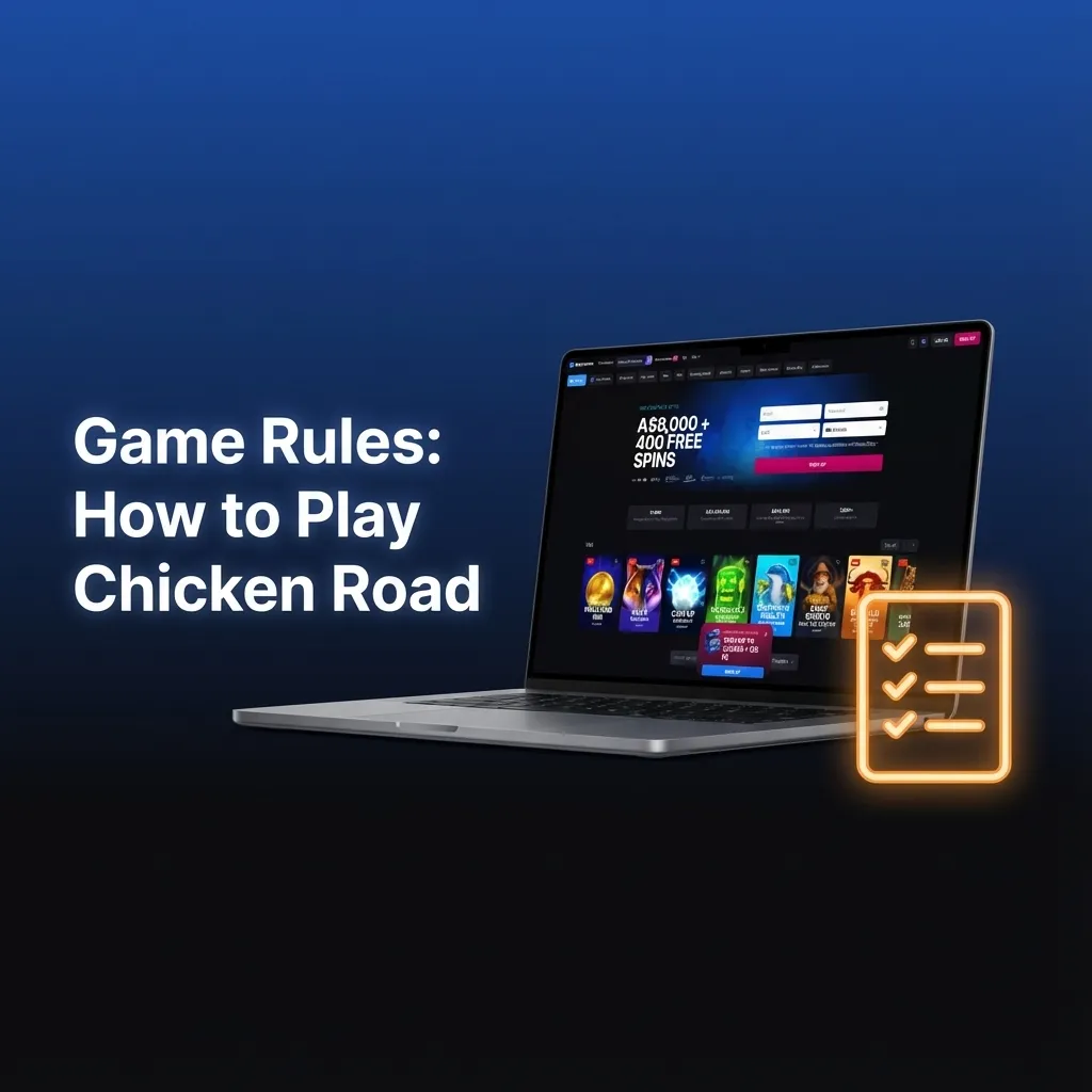Illustrated guide showing Chicken Road game rules: bet, rising multiplier, chicken crossing, and cashing out before a crash
