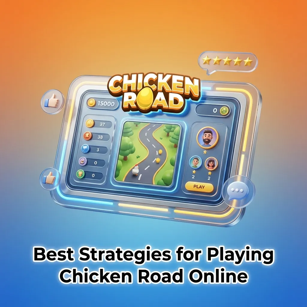 Illustrated guide showing betting tips and risk management strategies for playing Chicken Road online