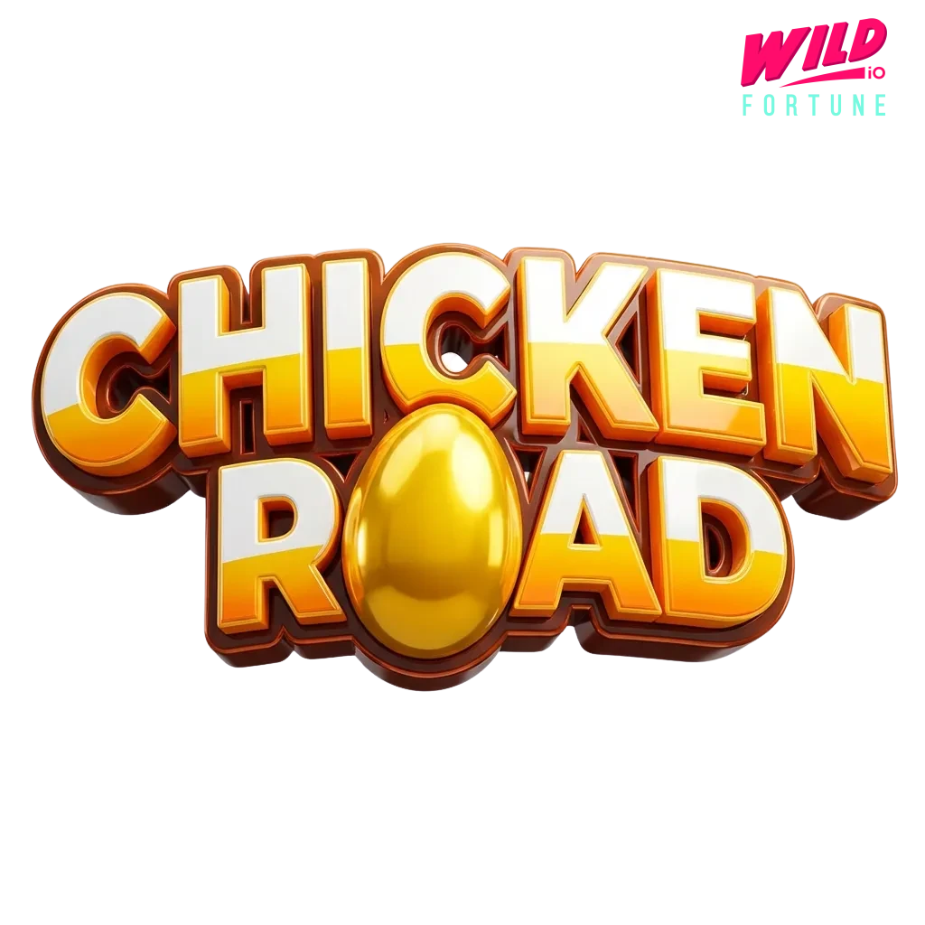 Cartoon chicken dodging traffic on a road, game title text and Australian casino bonus offer visible