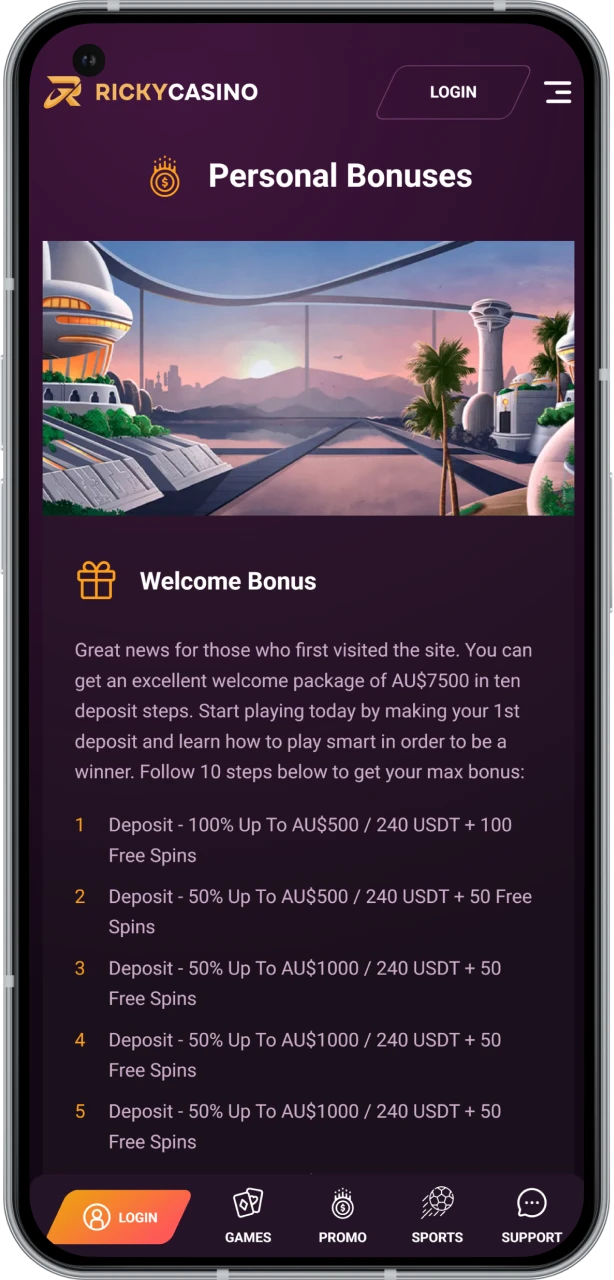 Ricky Casino provides great welcome bonuses.