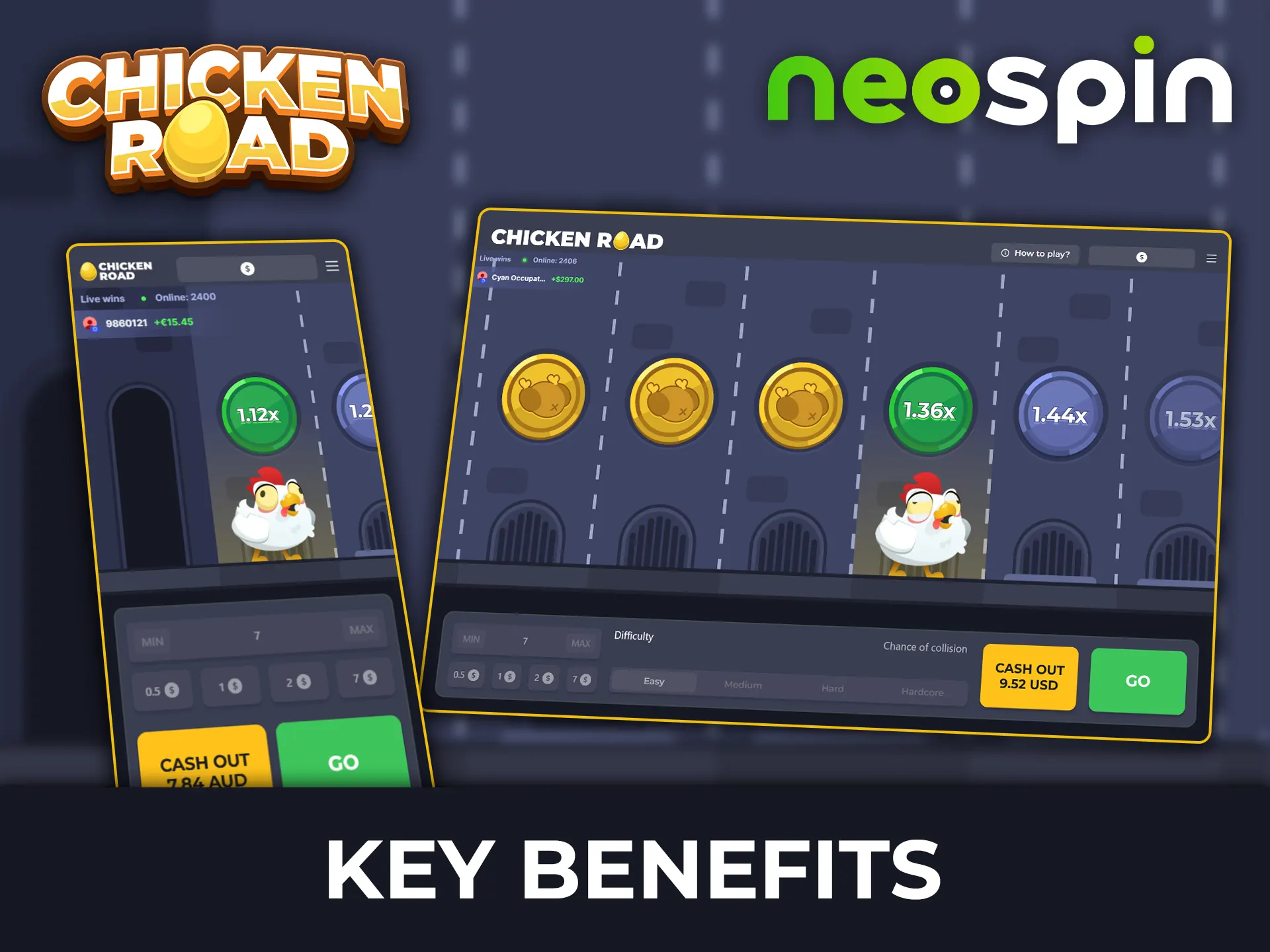 Discover the exclusive benefits of playing Chicken Road on Neospin.