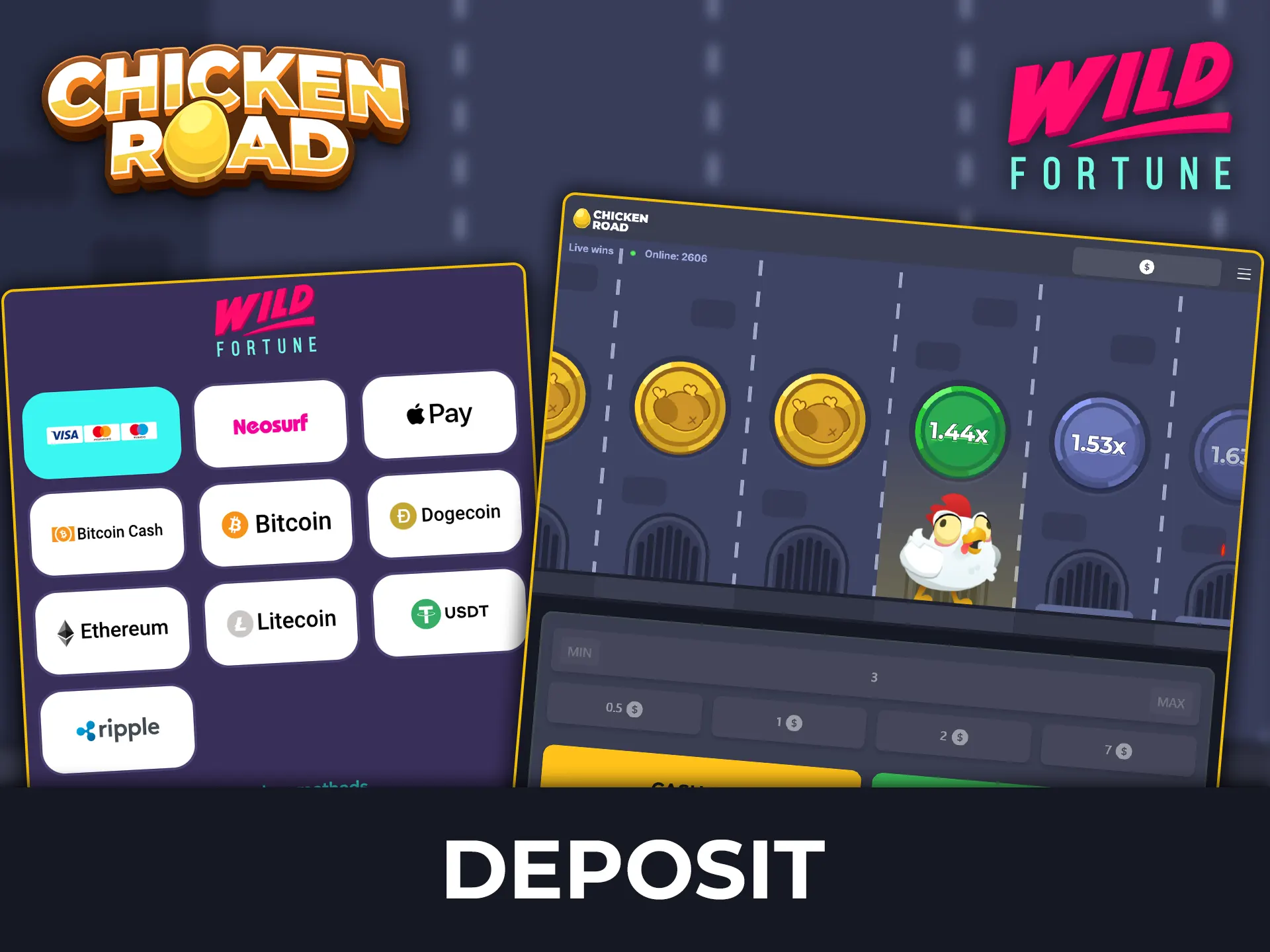 Learn about the secure process for depositing funds into your Wild Fortune account to play Chicken Road.