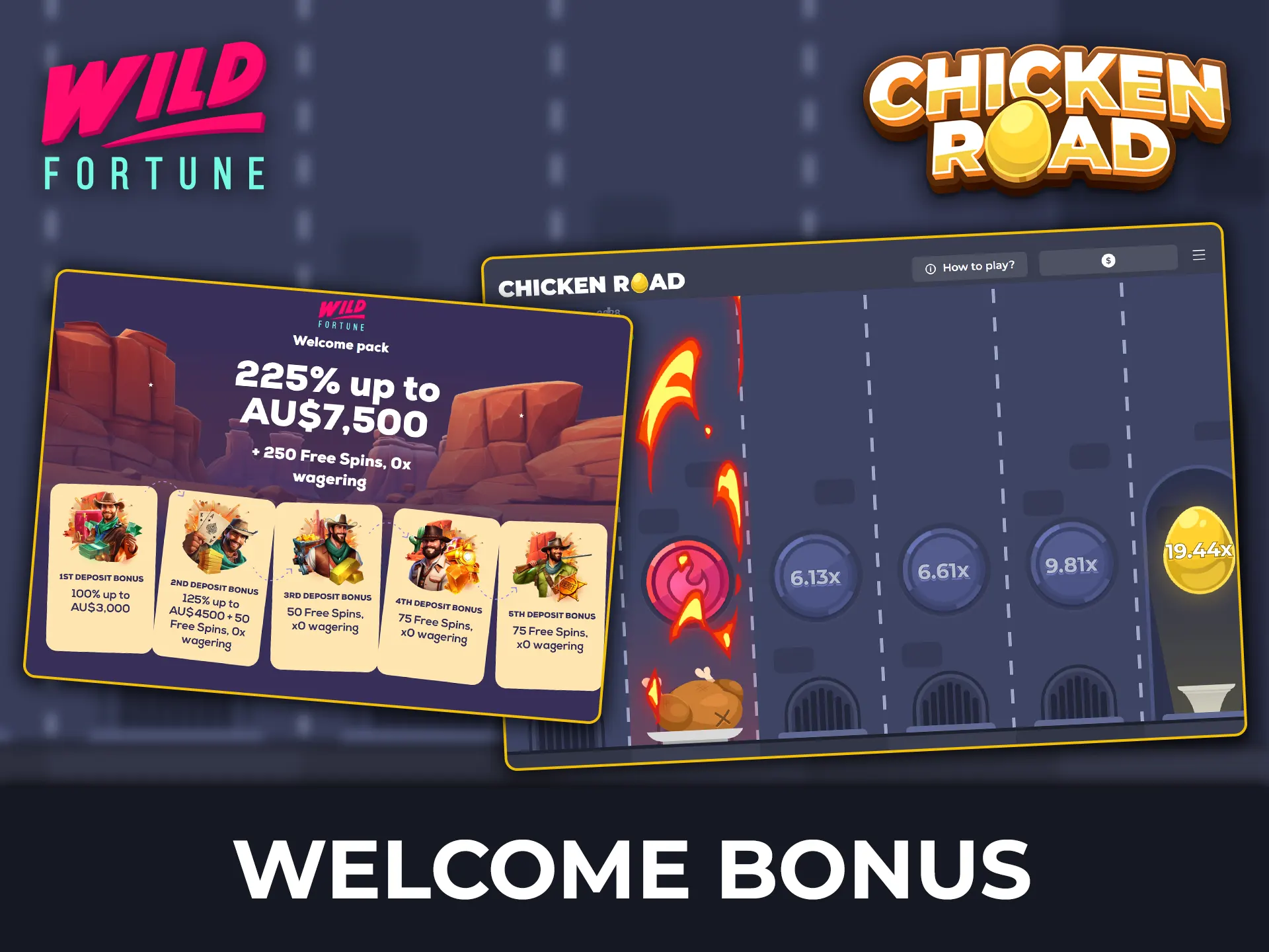 Check out how to claim the Wild Fortune welcome bonus for playing Chicken Road in Australia.